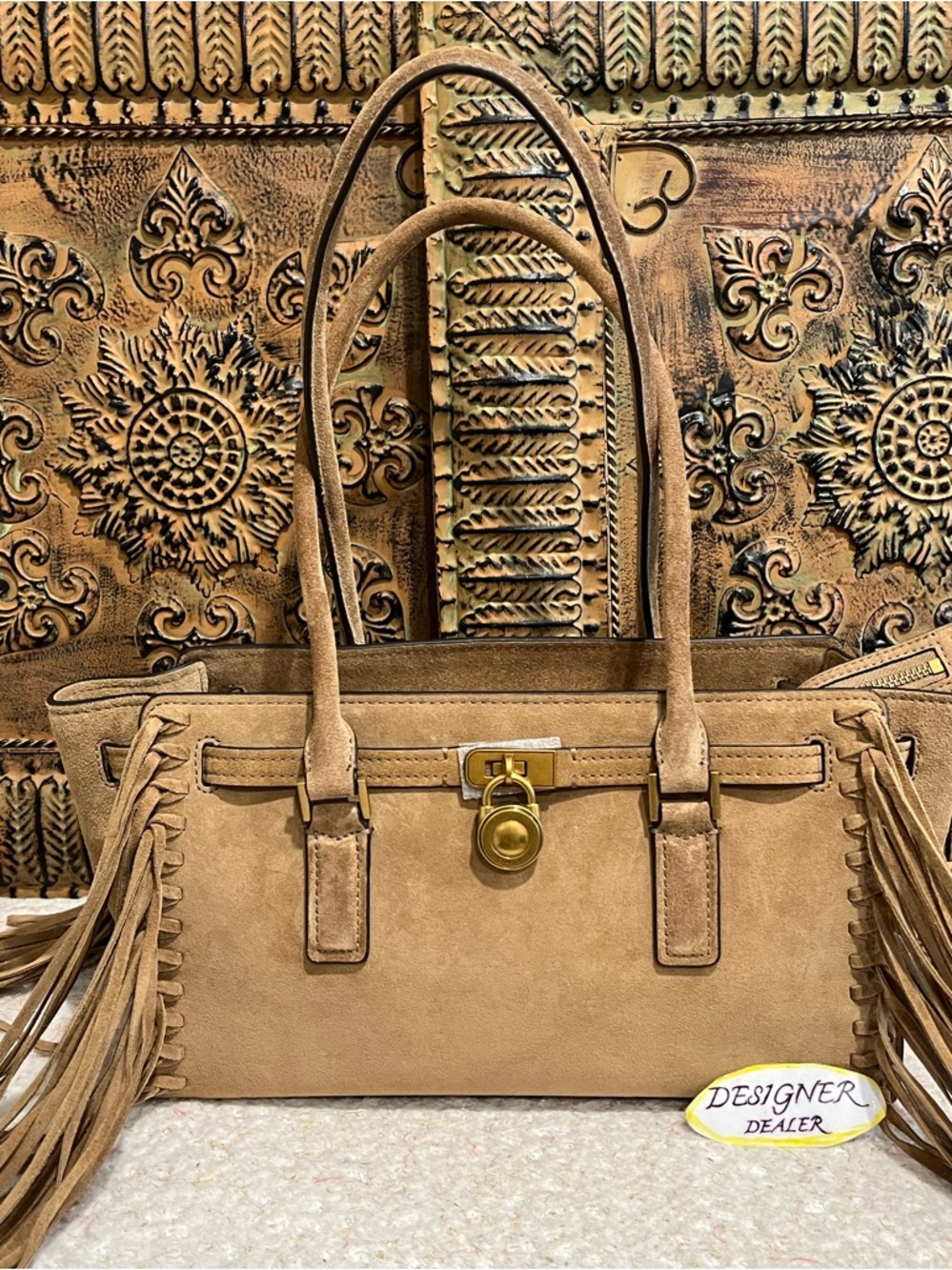 MICHAEL KORS HAMILTON MODERNE Shoulder Bag Satchel NWOT Husk - Picture 2 of 15